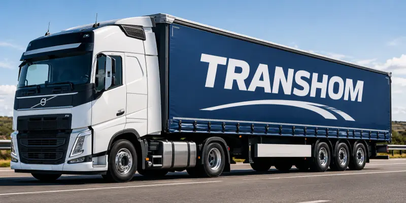 Tráiler tauliner de Feimat Logística en carretera
